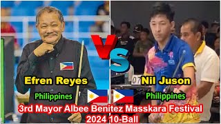 Efren Bata Reyes VS Nil Juson  3rd Mayor Albee Benitez Masskara Festival 2024 10Ball Open [upl. by Sug]