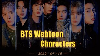 BTS WABTOON CHARACTERS 7 FATES CHAKHO 2022 taehyung jimin jungkook jin suga rm jhope bts [upl. by Dymphia]