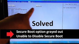 How to Fix Secure Boot option grayed out in BIOS Disable Secure Boot UEFI Windows 710 [upl. by Amarette501]