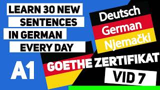 30 neue Sätze jeden Tag auf Deutsch  30 new sentences every day in German Vid 7  Learn German [upl. by Nothgierc]