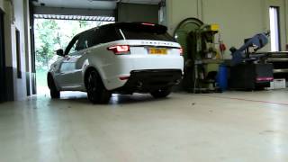 2014 Range Rover Sport 44 V8 Diesel Overfinch met maatwerk sportuitlaat van EPS Uitlaten BV [upl. by Esilahs456]