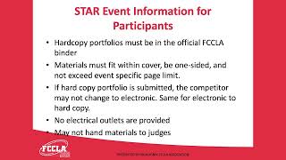 FCCLA Star Events 2024 Competitor Orientation [upl. by Ynagoham]