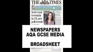 THE TIMES  NEWSPAPERS  GCSE MEDIA STUDIES [upl. by Nalod446]