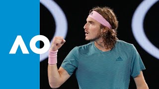 Stefanos Tsitsipas winning tiebreak vs Roger Federer  Australian Open 2019 4R [upl. by Ohara12]