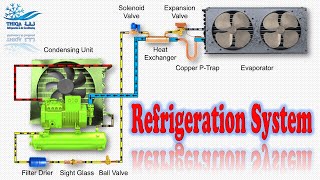 HVAC Working Principle of cold room Animation  English refrigeration chillers hvac [upl. by Adlanor728]