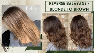 How to reverse balayage at home  Blonde to brown [upl. by Imas]