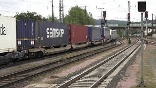 Eccorail 193 8497 mit Sattelauflieger und Containers Ausfahrt Aschaffenburg Hbf [upl. by Ellon]