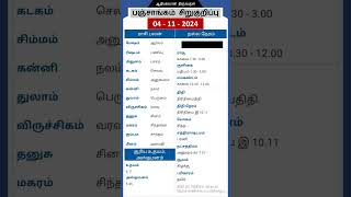 Today Tamil Calendar l November 4 2024 l Rasi palan amp Panchangam l panchangam rasipalan [upl. by Adnirol80]