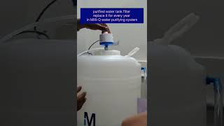 Purified water tank filter vent filter replacing in milliQ water purifying system [upl. by Yllen662]