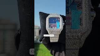 VVS Moissanite Diamond Iced Out Designer Cartier Watch I Hip Hop Watch [upl. by Norda]