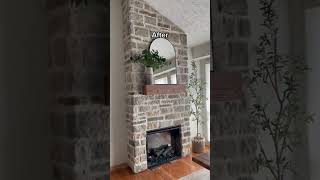 Fireplace reveal  diy stone fireplace [upl. by Ainolopa]