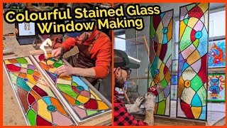 Colourful Contemporary Traditional Stained Glass Window Making [upl. by Platus]