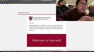 HARVARD COLLEGE DECISION REACTION  Class of 2025 [upl. by Naedan61]