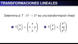 Transformaciones Lineales con ejemplos [upl. by Bywoods]