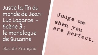 Juste la fin du monde de JeanLuc Lagarce livre audio scène 3 Monologue de Suzanne [upl. by Adleme]