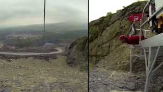 100 mph zip line ride over Penrhyn Quarry North Wales [upl. by Euqinotna]