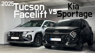 2025 Hyundai Tucson Facelift vs 2024 Kia Sportage Sidebyside comparison [upl. by Rycca]