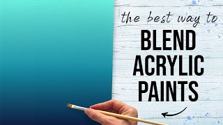 The EASY Way to Blend Acrylic Paints  How to Blend Acrylics on Canvas [upl. by Nerdna]