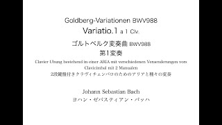 JSBach Gordberg Variation BWV988 Variatio 1 JSバッハ ゴルトベルク変奏曲 BWV988より 変奏1 [upl. by Audra617]