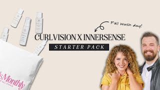 A Full curly hair wash day with Innersense Organic Beauty  CURLVISION X INNERSENSE STARTER PACK [upl. by Livvyy368]