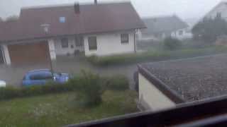 Hagel Unwetter Sonnenbühl Landkreis Reutlingen [upl. by Oirogerg]