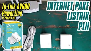 INTERNET LISTRIK PLN TPLink AV600 Powerline Adapter TLPA4010 Starter Kit Review amp Setting PLC [upl. by Elwood]