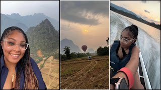 Private Island in Laos  Sunset Jet Skiing amp Hot Air Balloon ride [upl. by Notle]