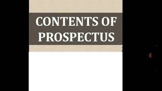 0612 Prospectus meaning Content of Prospectus [upl. by Sebastian391]