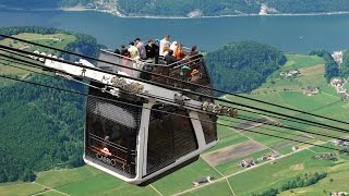 Ride on the Stanserhorn Cabrio Tram at Lake Lucerne [upl. by Htnamas]