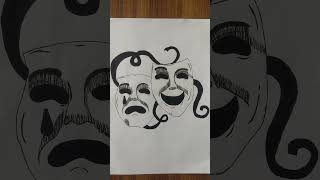 Two face mask 🎭🎭 music song lyrics drawing subscribe and like [upl. by Heida]