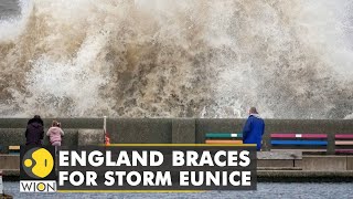 Storm Eunice hits England and Wales people urged to stay indoors  UK  Latest English News  WION [upl. by Melodie55]