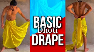 ✅ Basic Dhoti draping  How to wear dhoti dhoti indian [upl. by Regnij]