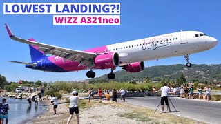 NEW LOWEST LANDING Wizzair Airbus A321neo Landing at Skiathos Airport  JSI Plane Spotting 4K [upl. by Michey981]