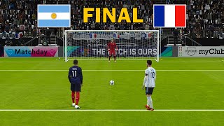 Argentina Vs France  FINAL  Penalty Shootout FIFA World Cup 2026  Messi vs Mbappe  PES Gameplay [upl. by Morril]