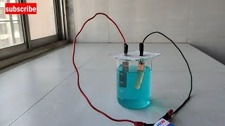 electrolysis of copper sulphate solution using copper electrodes ll electroplating using copper [upl. by Kerstin214]