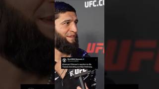 Khamzat Chimaevs live reaction to Ilia Topuria koing Max Holloway [upl. by Sivrad]