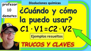 Cálculos para hacer DILUCIONES C1·V1C2·V2 Ejemplos resueltos disoluciones [upl. by Ready74]