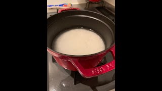 久しぶりにStaubのお鍋でご飯を炊く cooking rice using Staub pot [upl. by Octavian]