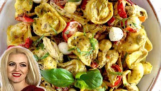 Summer Pesto Tortellini Pasta Salad Recipe [upl. by Xantha82]