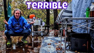 Camping in Rain Teardrop Camper  Table Rock Lake State Park [upl. by Jew]