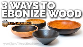 3 Ways To Ebonize Wood Bowls Live Demo Iron Acetate India Ink Fire  Woodturning Video [upl. by Cynthie461]