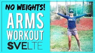 How to Tone Arms Without Weights  Amazing Arm Workout [upl. by Llennod]