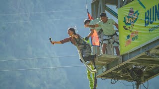 Bungee jump 🤪pokhara maichyang crossfirebike manang [upl. by Ernesto]