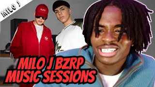 Canadian Reacts to MILO J  BZRP Music Sessions 57  Spanish Subtitles [upl. by Anohr]