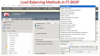 what are the type of Load Balancing Methods in F5 BIGIP [upl. by Onimixam]