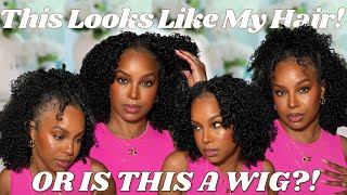 THE MOST NATURAL KINKY CURLY V PART WIG INSTALL EVER  UNICE HAIR [upl. by Ru]