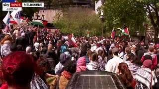 Protesters rally in Sydney and Melbourne on the eve of October 7 [upl. by Nooj]