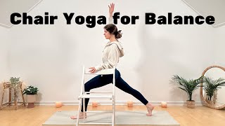 25 MIN CHAIR YOGA 🕯️ Balance amp Flexibility  Moderate TBI Recovery Yoga – no hands amp wristfree 🫶 [upl. by Eelyac]