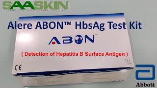 Alere Abon HBsAg Test Kit  Hepatitis B Surface Antigen Detection [upl. by Noiemad117]