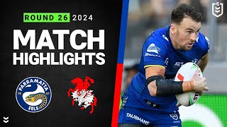 NRL 2024  Eels v Dragons  Match Highlights [upl. by Aehtla487]